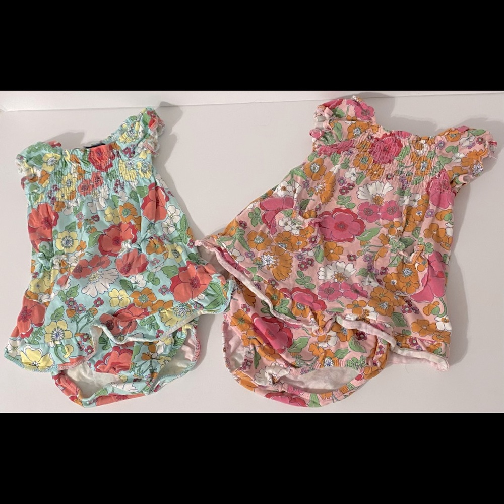 Faded Glory Floral Dresses Size 3-6 Months